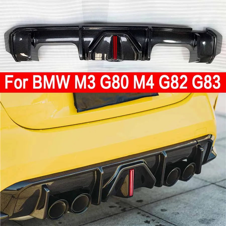 

Спойлер из углеродного волокна для BMW M3 G80 M4 G82 G83, диффузор для заднего бампера, задние разветвители с подсветкой, спойлер, комплект для обновления корпуса