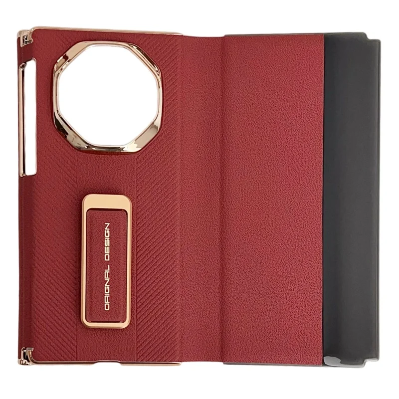 Luxury Dual Strap Leather Case with Dual Hinge Protection & Smart View Window