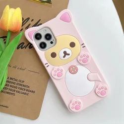 Adorable Bear Kitty Cat Paw Soft Silicone Phone Case Cover - iPhone 11 (Pink)