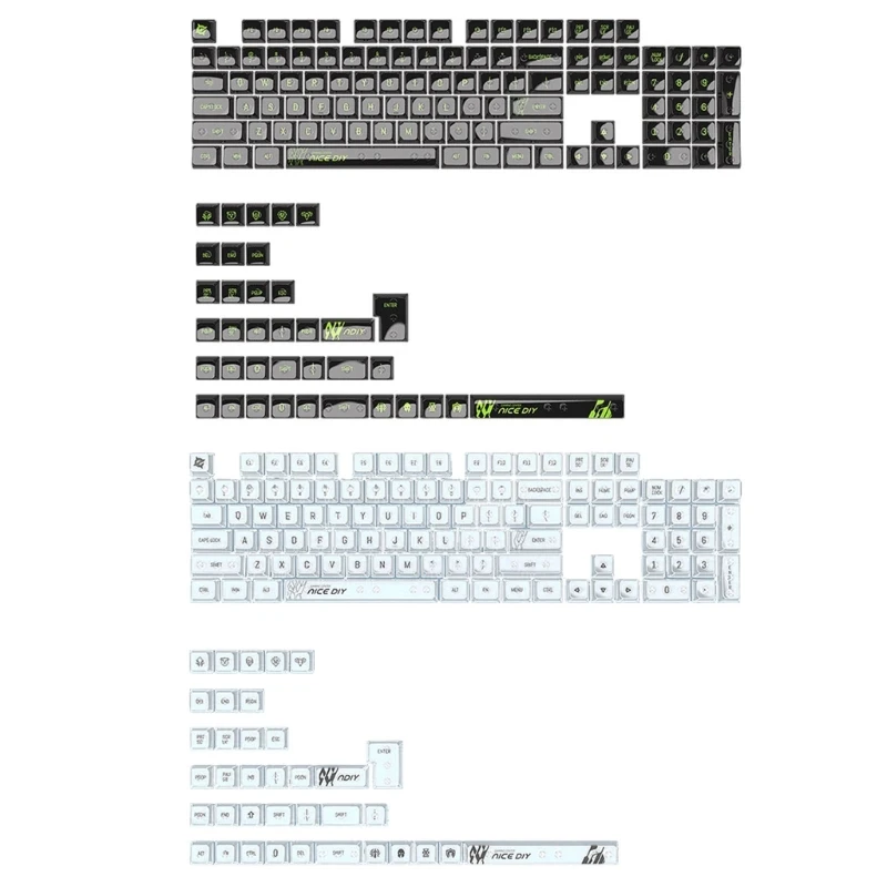 

141Key Backlit Keycaps with MDA Height for 84/87/98/104/108 Mechanical Keyboards