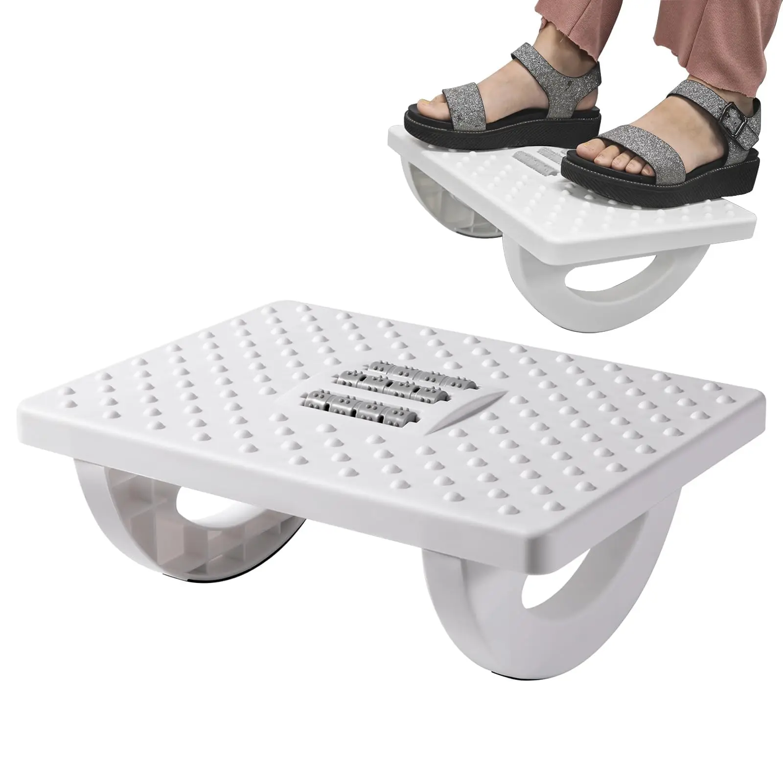 Adjustable Foot Rest Under Desk Ergonomic Stool Massage for Pressure Relief Portable Footstool Leg Desk