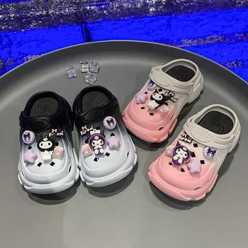 Pantofole estive per bambini per ragazze moda morbide comode e carine Sanrio Kuromi Cut-out Casual versatili sandali da spiaggia esterni 1