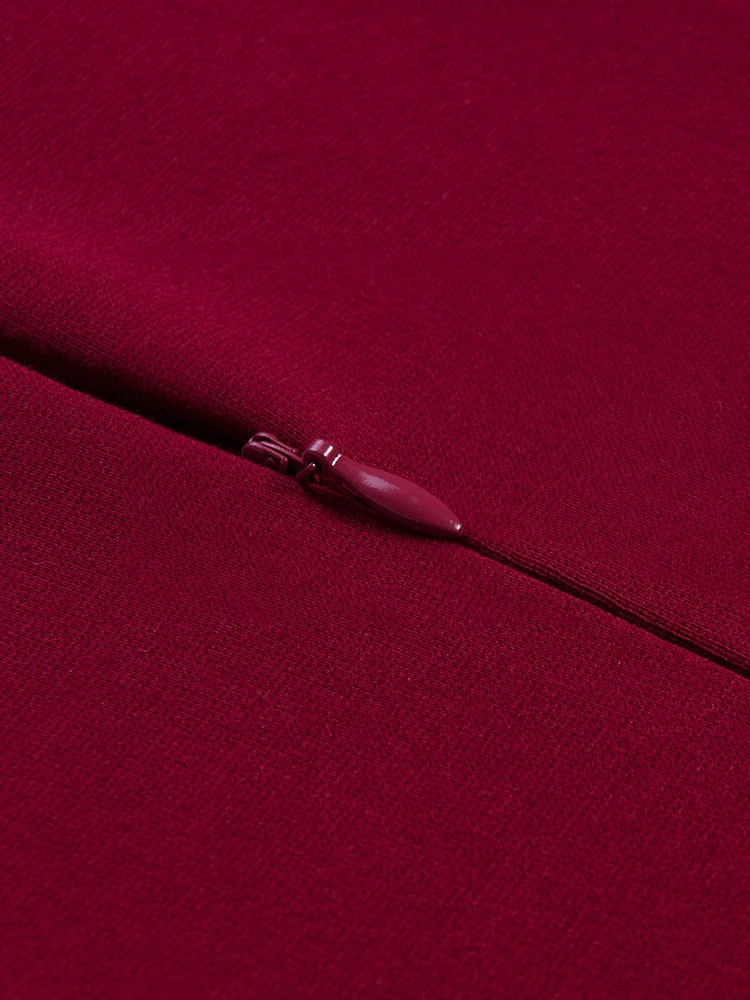 Nice-Forever Autumn Women Classy Plain Black Dresses Formal Business Elegant Bodycon Dress B760 4