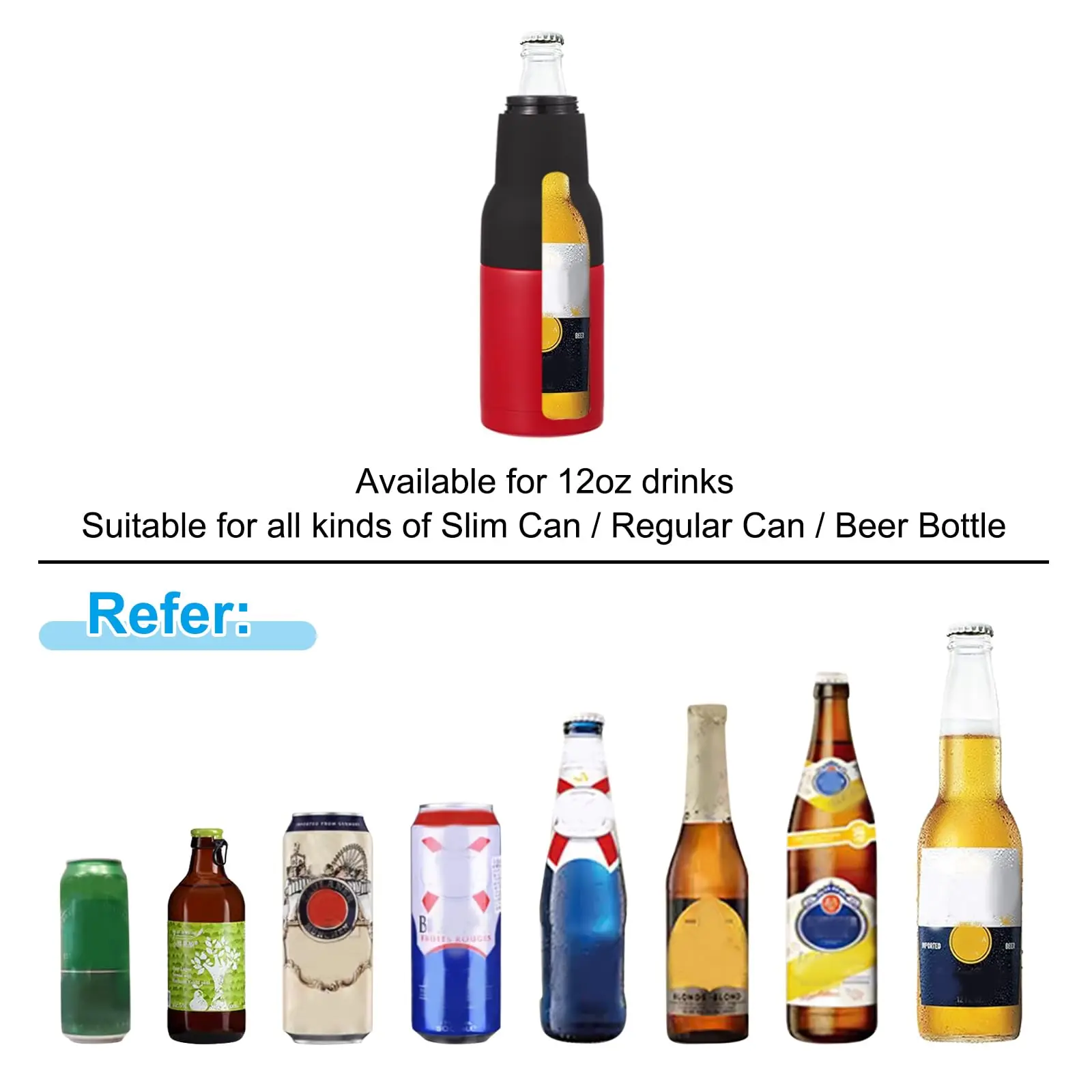 Triple-Function Insulated Stainless Steel Beverage Holder with Built-in Bottle Opener