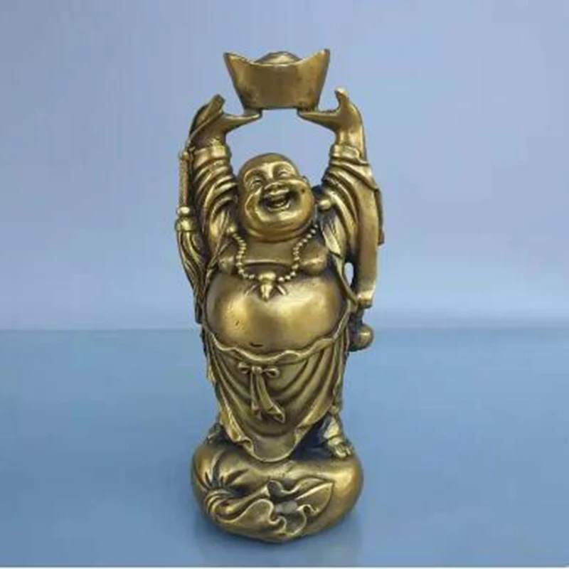 

Lucky Feng Shui Ornament Maitreya Toad Buddha Figurine Money Fortune Wealth Chinese Lift Ingots Home Office Tabletop Decoration