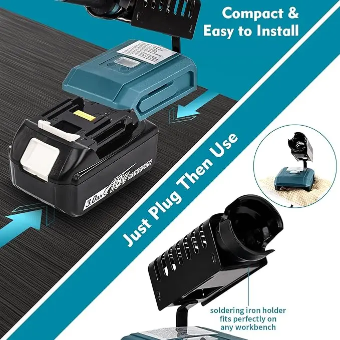 60W 무선 전기 납땜 스테이션 Makita 18V 배터리 용 납땜 인두 용접 전동 공구 5Pc 솔더 팁으로 DIY 수리