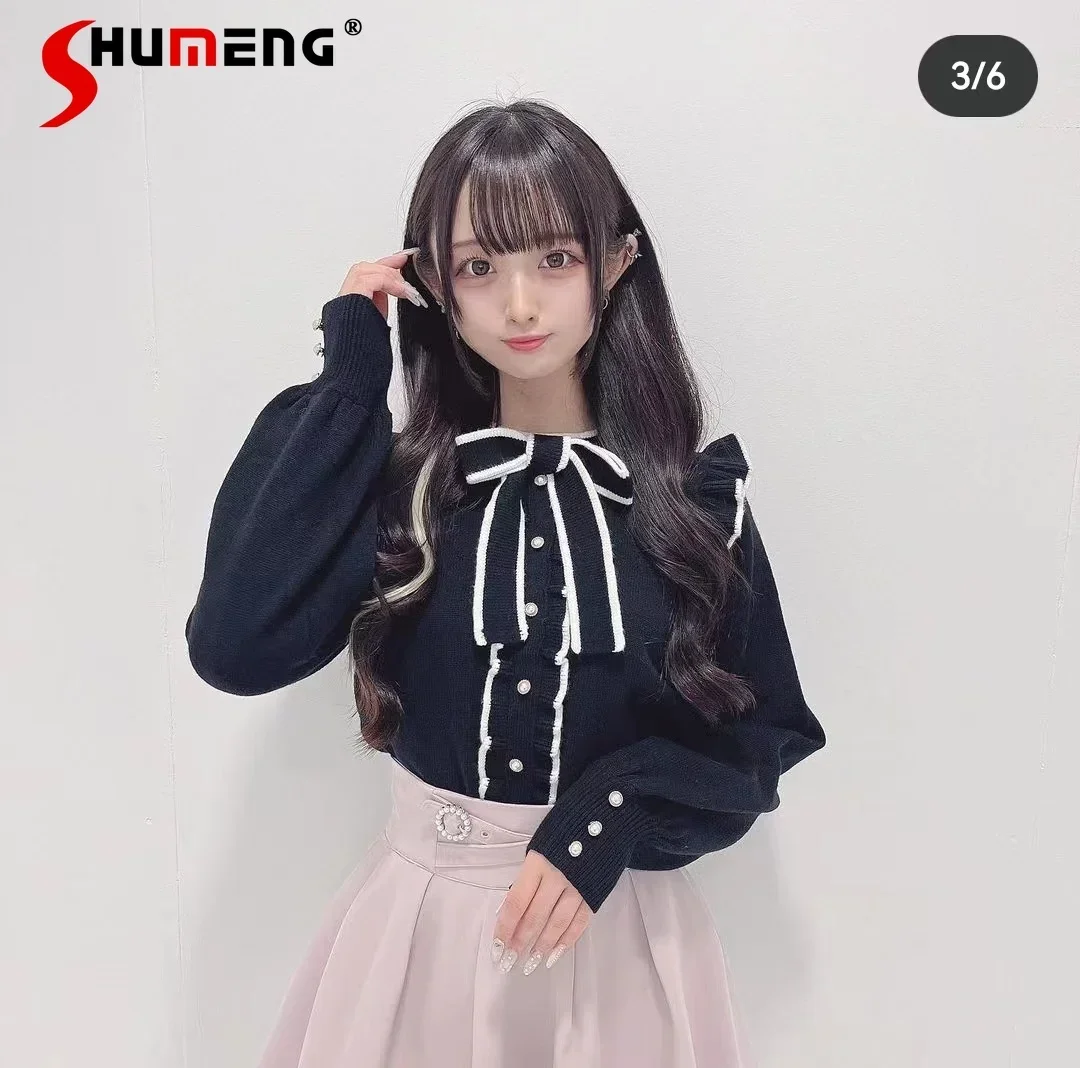 cute-girl-bow-ruffles-sweater-for-women-2023-fall-new-japanese-cute-long-sleeve-round-neck-lace-up-bow-knitted-sweater-female