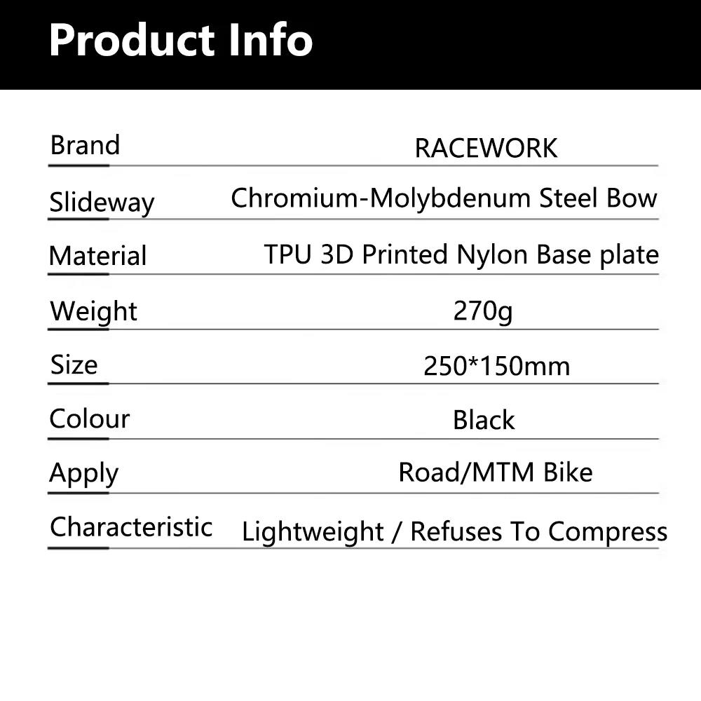 Description Picture 4 of itemRACEWORK 3D Printing Bicycle Saddle Hollow Seat Comfortable Breathable Honeycomb Cushion For Mountain Road Bike Seat Cushion