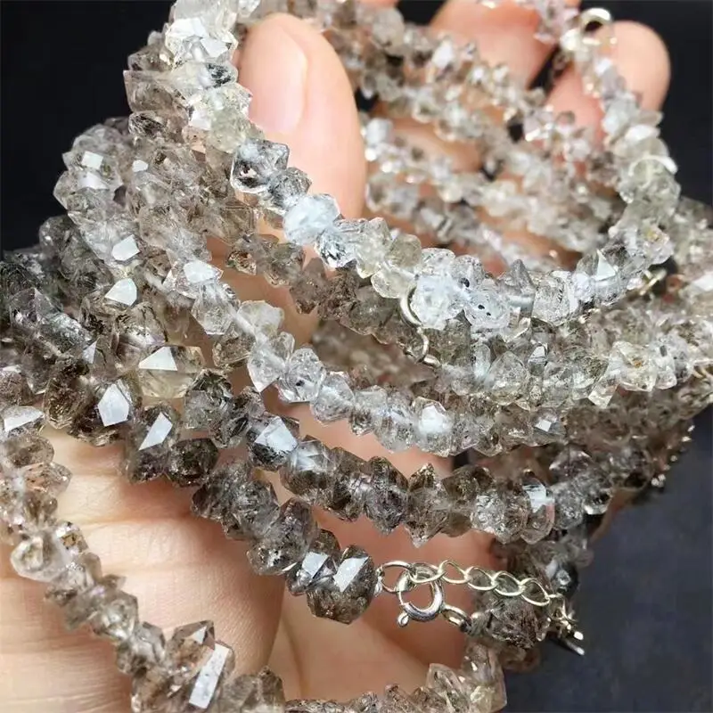 

Natural Raw Herkimer Diamond Bracelet Accessories Luxury Jewelry Adjustable Chain Quartz Crystal Stone Bangle For Women Gift 1pc