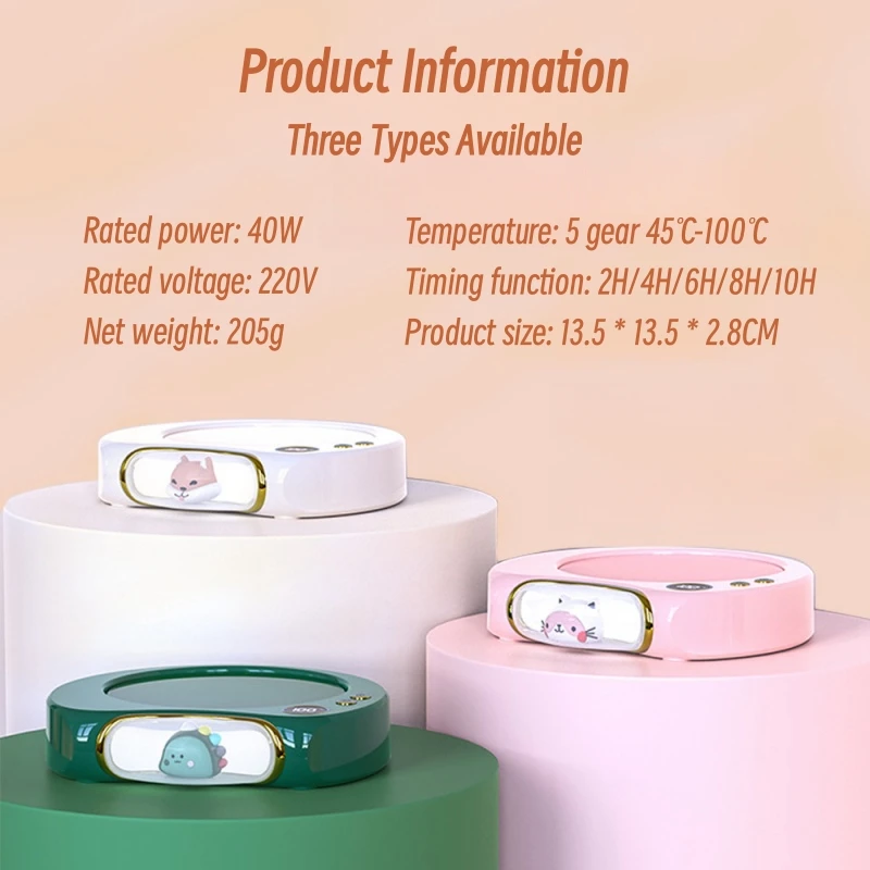 100℃ Coffee Cup Warmer Electric Heaing Pad Milk Tea Water Warming Coaster 5 Temperature Adjustment Office Home Mug Heater Mat heating coaster coffee heater usb mug warmer