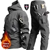 Low Price Sale of Men's Outdoor New Soft Shell Waterproof and Cut Resistant Thick Wool Fleece Multi Pocket Tactical Set 3