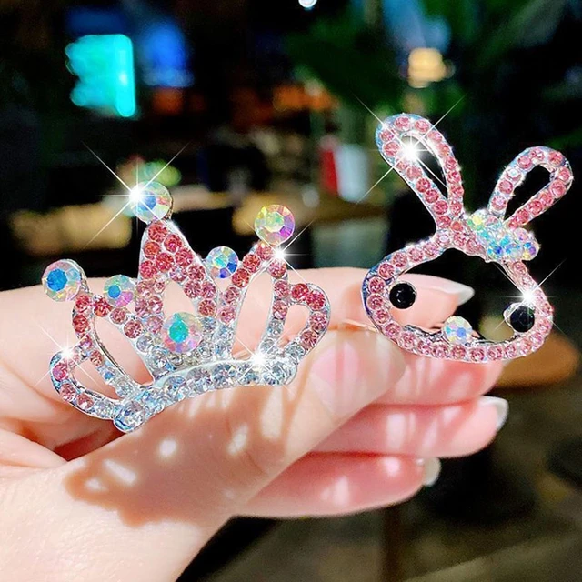 Small Silver Crown For Girls - Rhinestone Cake Topper, Wedding Bouquet Accessory, Birthday Hair Crown - View #5