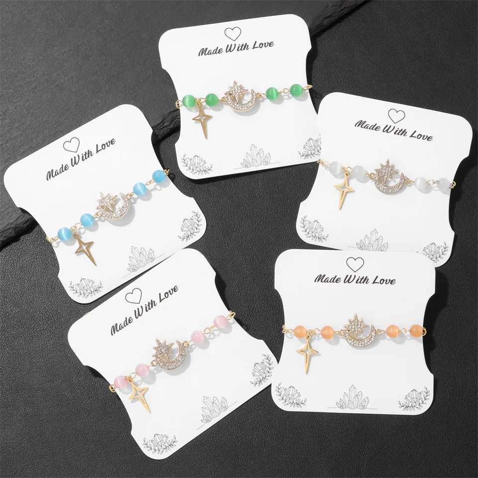 女性のための天然石ブレスレット,猫の目,ビーズ,ゴールドカラー