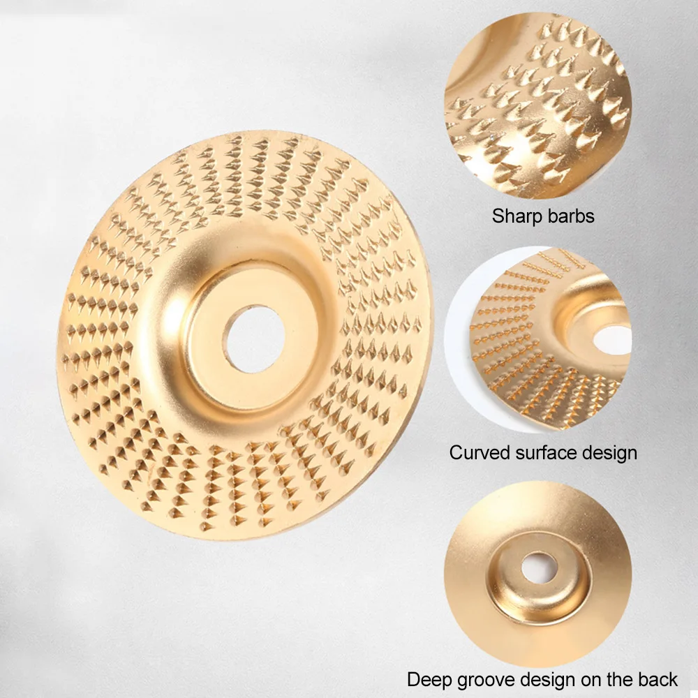 4Inch Woodworking Angle Grinder Molding Wheel High-Carbon Steel Wood Shaping Disc Stump Grinder Angle Wood Carving Disc