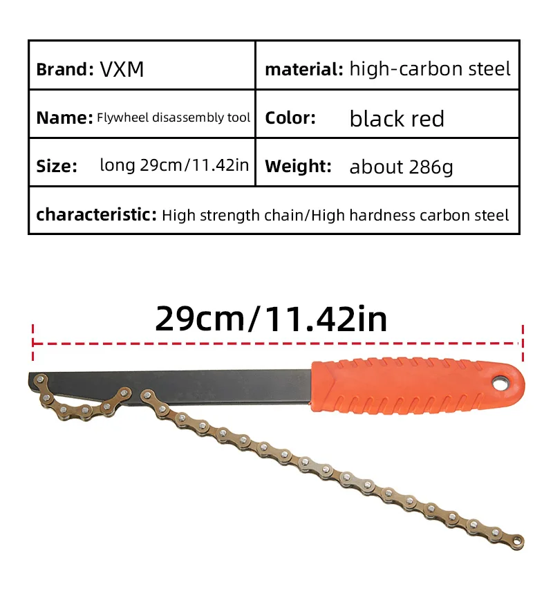 Description Picture 3 of itemBicycle Freewheel Repair Tool Steel Wear-Resistant High Strength Card Flywheel Chain Remove Tools Sprocket Remover MTB Bike Tool