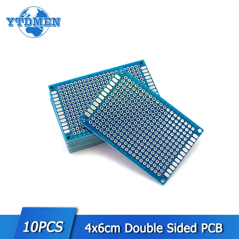 10pcs Electronic PCB Board 4x6cm Blue Double Side Prototype PCB Board Soldering Board electronic components kit