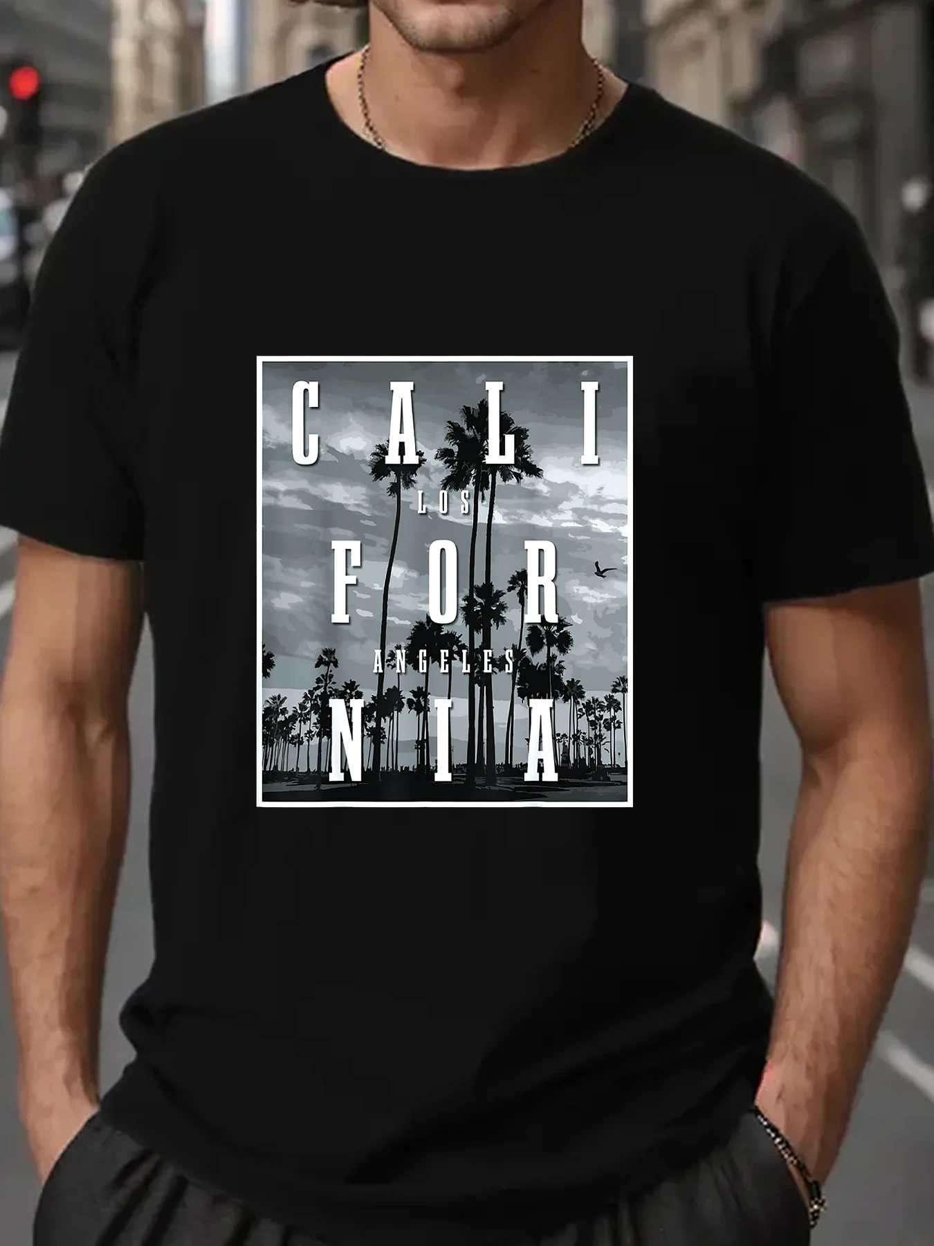 Cali Los For Angeles Nia California Los Angeles La Palme Vintage Pride Girocollo Stampa Magliette Da Uomo Retrò