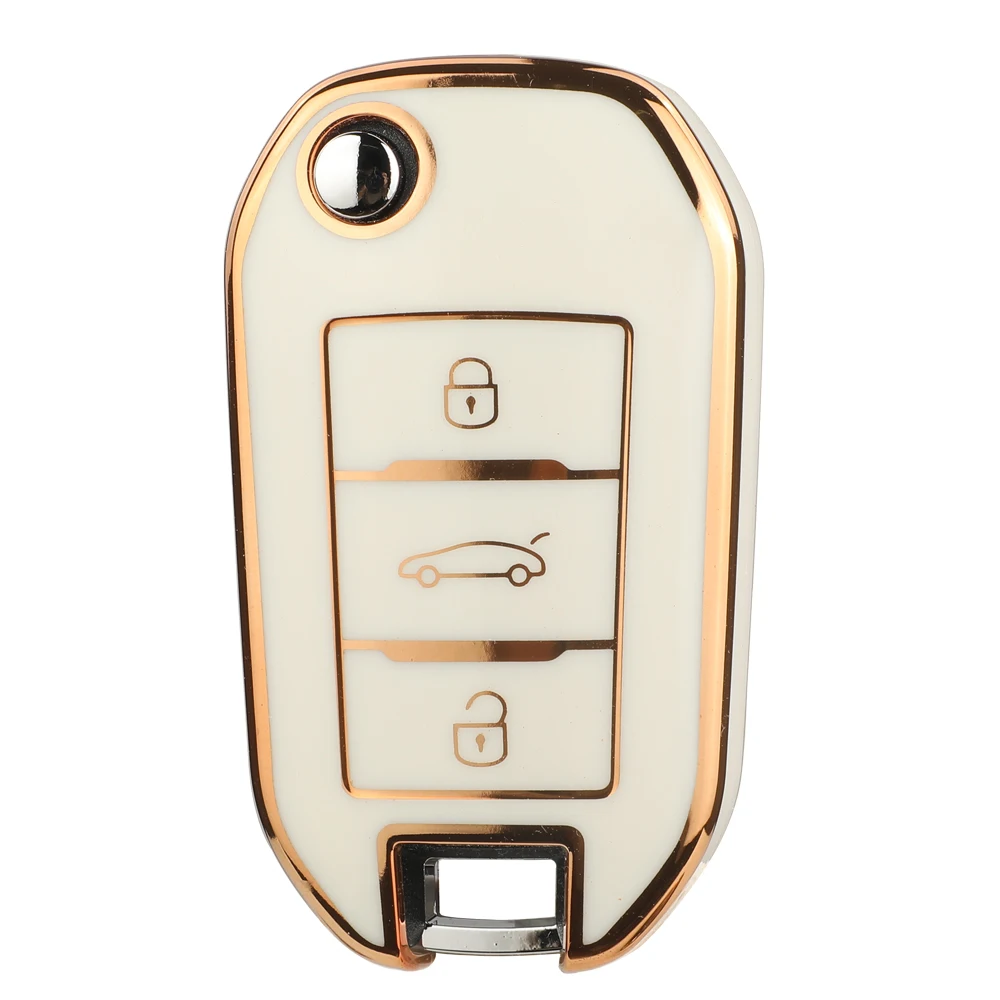 Premium 3-Button Flip Soft TPU Car Key Case Cover