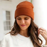 Unisex Basic Foldable Cuff Knit Beanie - Classic Winter Hat for Men & Women, Warm Ribbed Cap for Fall & Winter 2