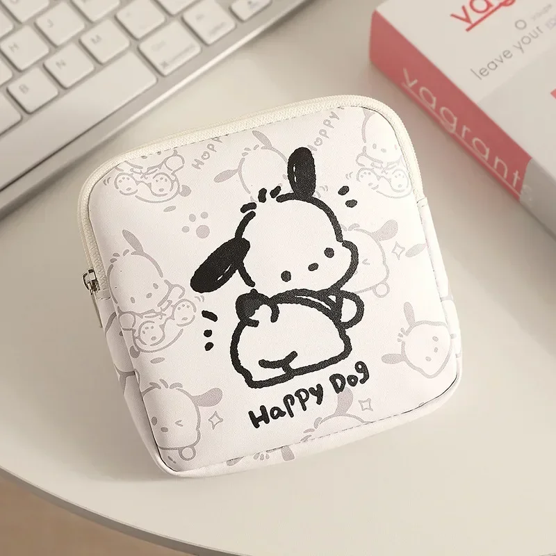 Sanrio Pochacco Anime Figures Kawaii Girls Sanitary Napkin Storage Bag Cartoon Pattern Mini Coin Purse Portable Cosmetic Bag 2