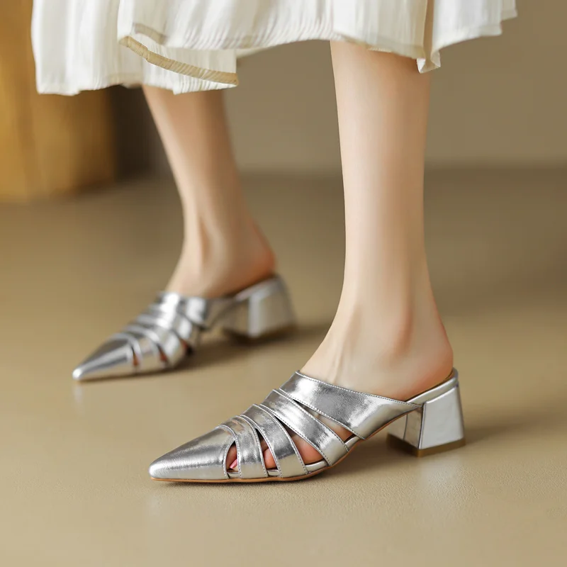 

Сандалии женские с острым носком, босоножки на высоком каблуке, с вырезами, модная брендовая Дизайнерская обувь