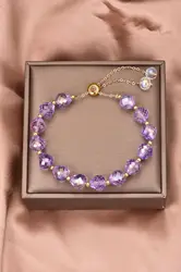 Shimmering Crystal Beaded Bracelet - Healing Energy Fashion Jewelry (8 - 6Violet)