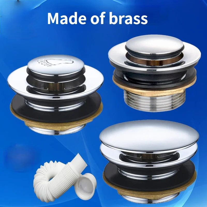 Bathtub Bounce Drainer/single-head Foot-operated Bathtub Drainer/copper Drainer Kitchen Accessories tub drain