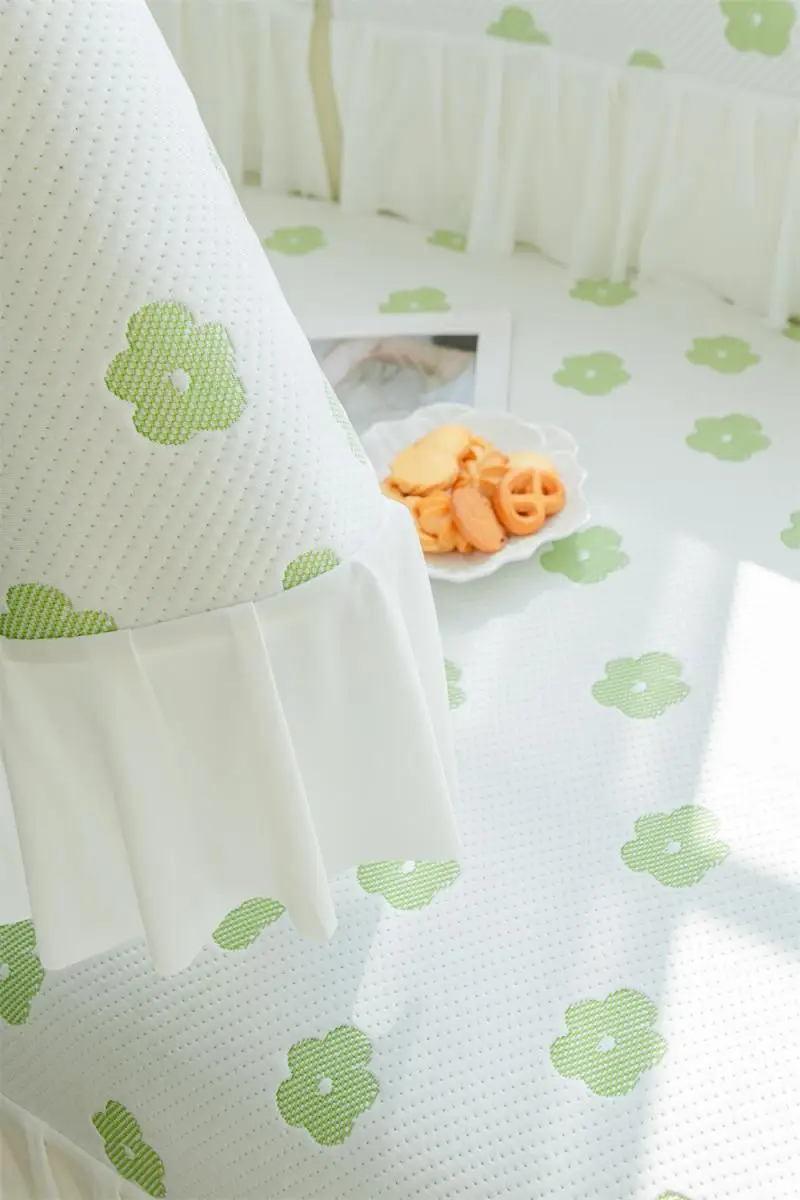 Frühling Sommer Eisseide Kühlende Sofakissen Blumenmuster Saumverstärkung Rutschfester Sitzbezug Einfache Universelle Sofabezüge – Detail 11