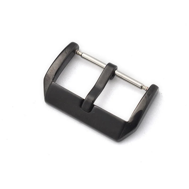 Elegant Stainless Steel Watch Band with Metal Buckle and Square Button Clasp - Available in Silver, Black, and Gold