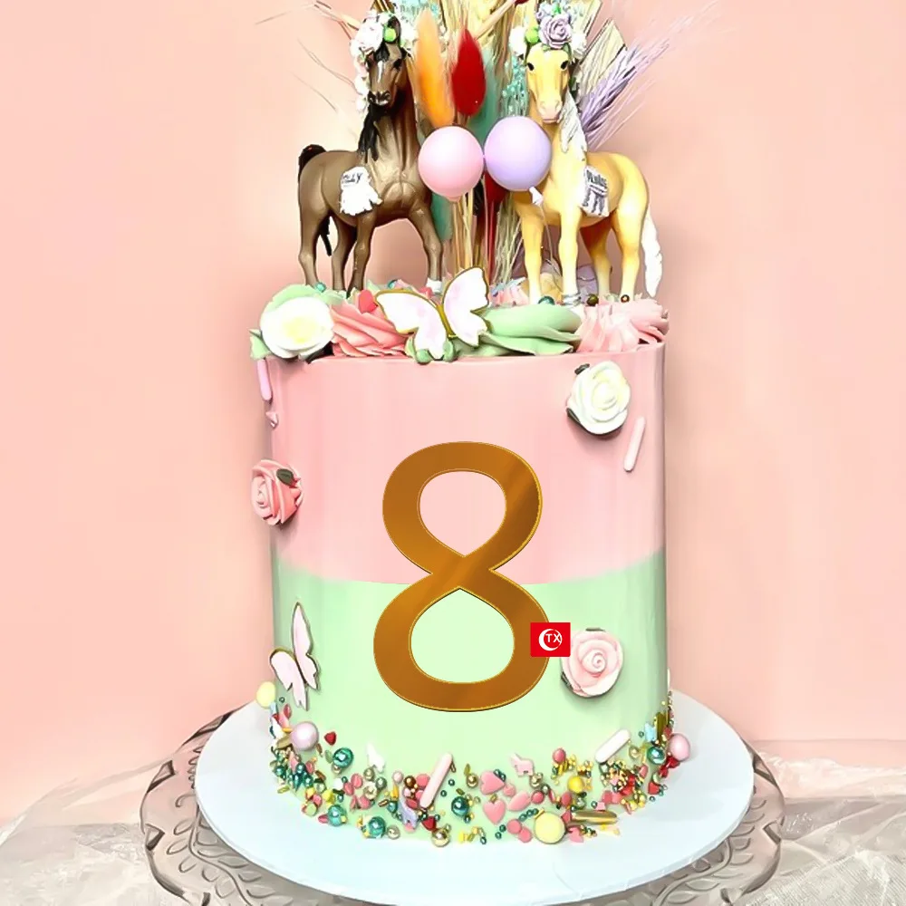 

Unique 0-9 Number Happy Birthday Cake Toppers Gold Acrylic Wedding Cake Topper for Birthday Father's Day Party Cake Decorations