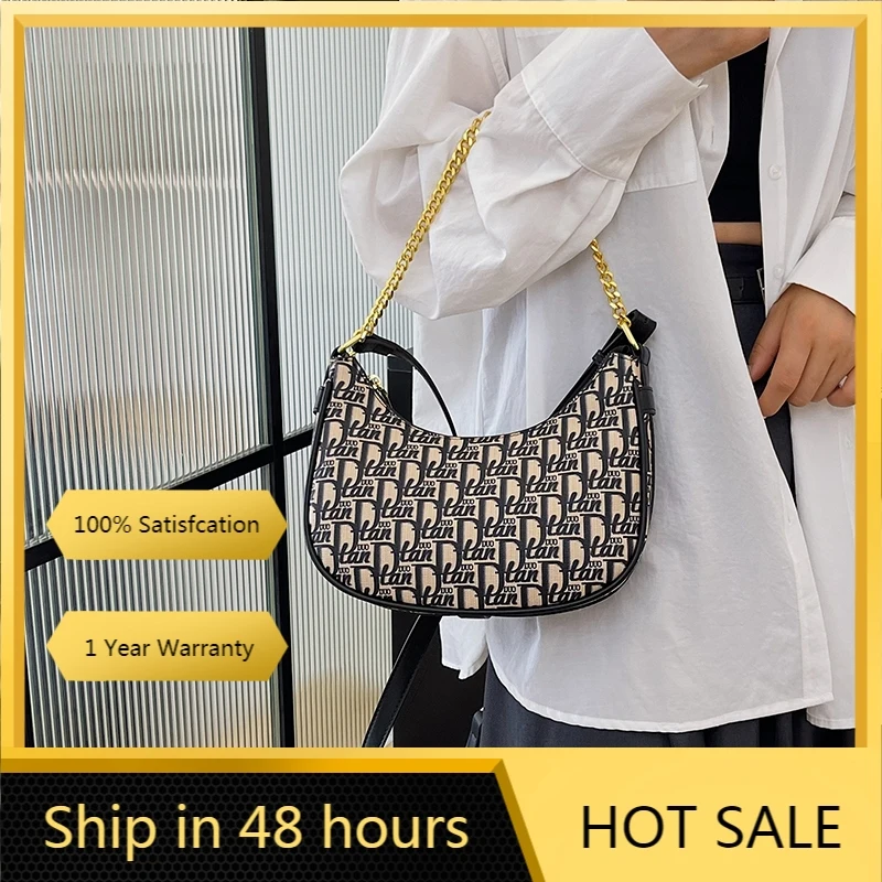 

Women's Luxury Handbag 2024 Hot New European and American Fashion Printed One Shoulder Crossbody Bag High Grade Dumpling Bag