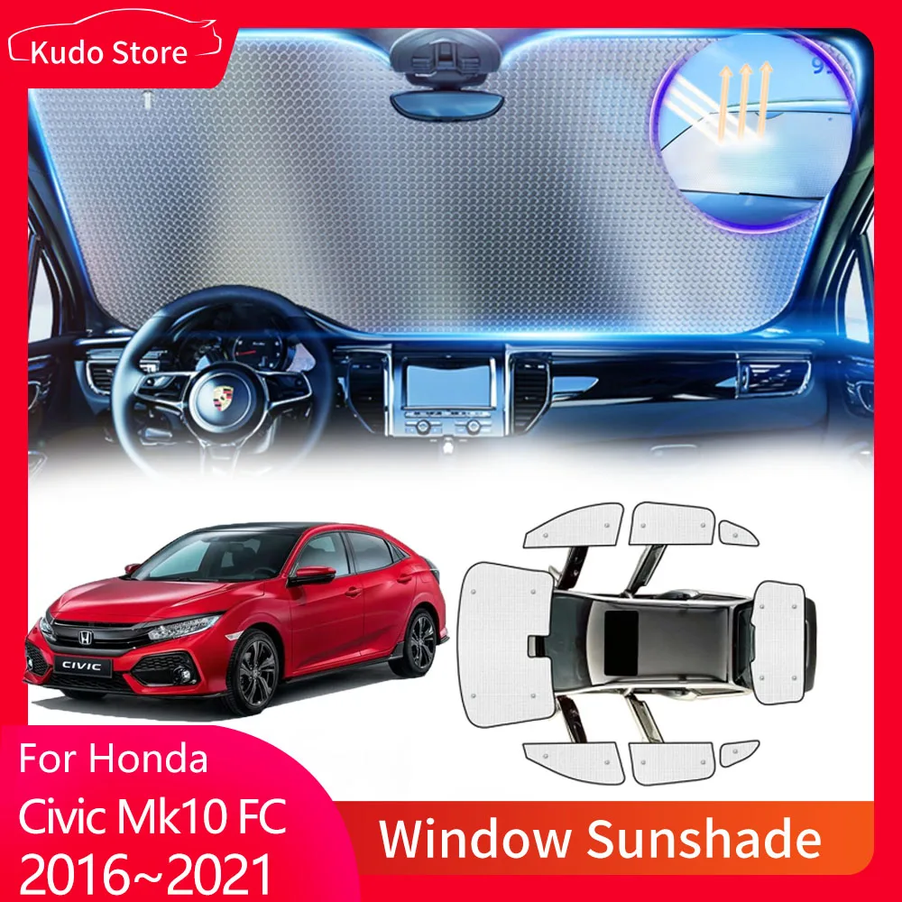 

Солнцезащитные занавески на лобовое стекло для Honda Civic Mk10 FC FK Sedan 2016 ~ 2021 2017 2018 2019 2020