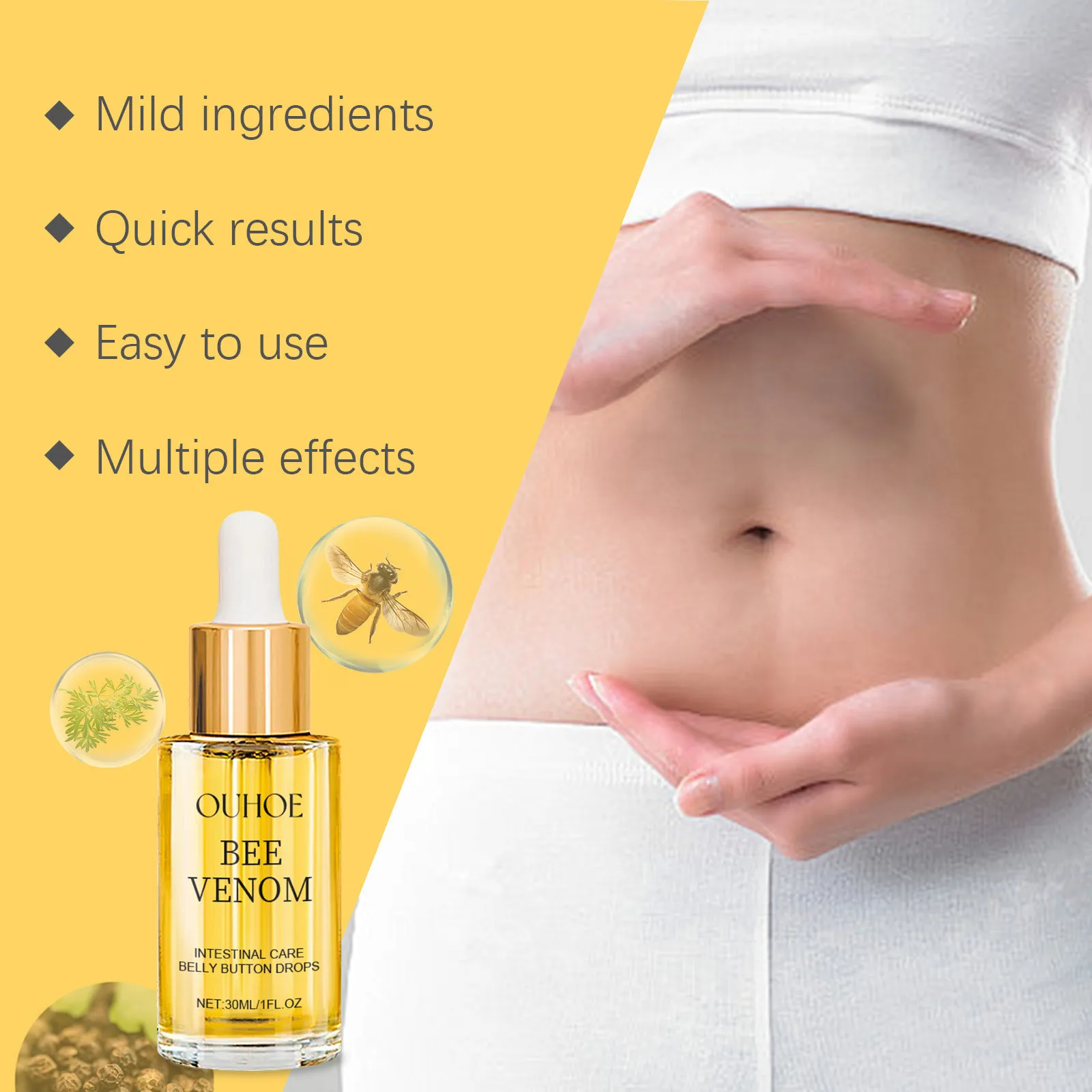 Fat Burning Serum Bee Venom Intestinal Body Care Tighten Firming Shaping Waist Abdomen Buttocks Belly Button Weight Loss Drops_voghion.com
