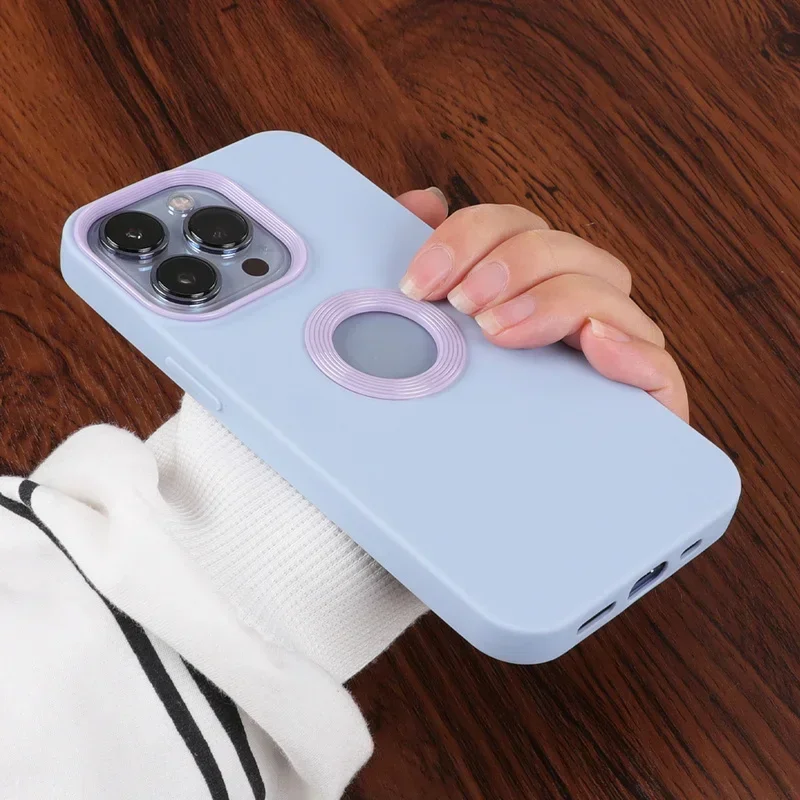 Stylish Dual-Color Shockproof Silicone Phone Case with Fashion Logo Design