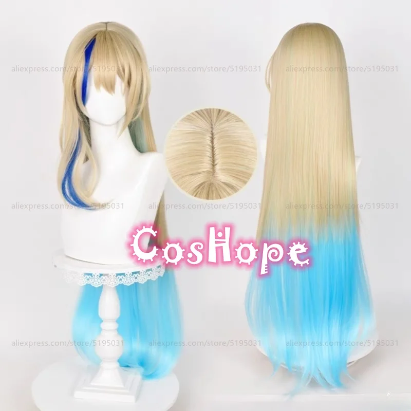 

Honkai Star Rail Serval Cosplay Wig 92cm Linen Golden Blue Gradient Wig Cosplay Anime Wigs Heat Resistant Synthetic Wigs