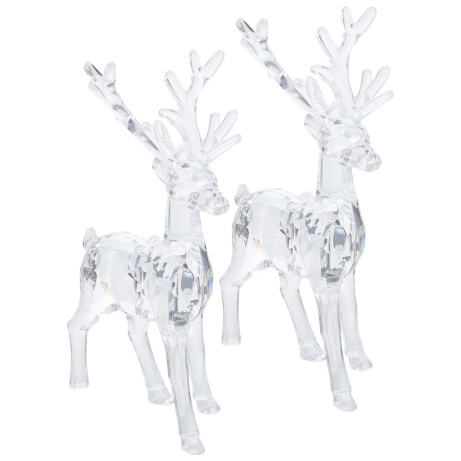 

Crystal Deer Elk Figurines Clear Animal Shaped Miniatures Transparent Sculpture Ornaments Home Office Desktop Decor Gifts