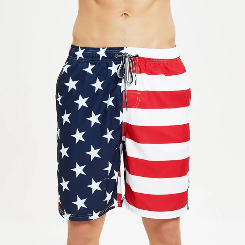 

Новые Летние плавки, мужские быстросохнущие пляжные шорты, купальные костюмы для отдыха, мужские спортивные свободные плавки для улицы, одежда для ванной комнаты