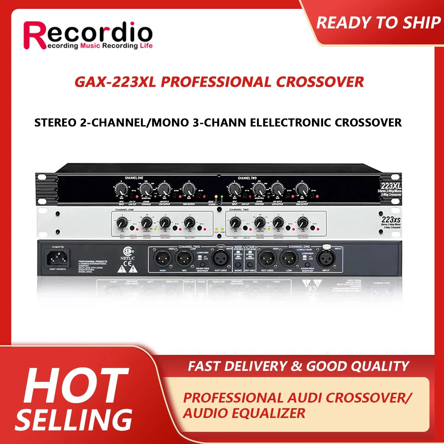GAX-223XL Stereo Mono 2/3 Frequency Audio Electronic Divider Stage Performance Peripheral Equipment 223XL