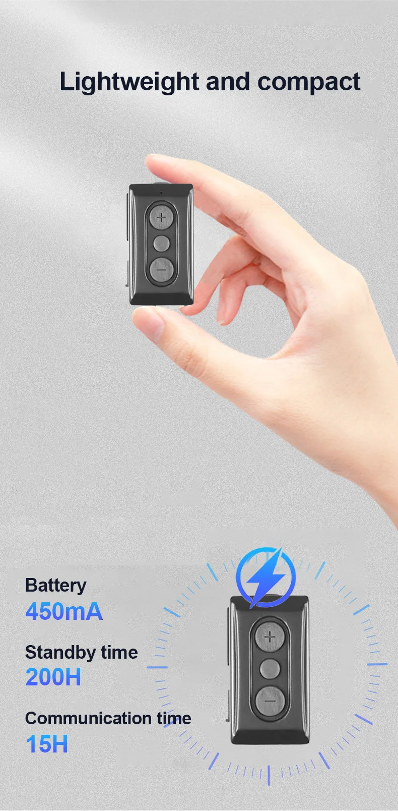 Z118 Wireless PTT Switch for Zello POC Radio W8Pro Work with Android or iOS Phon