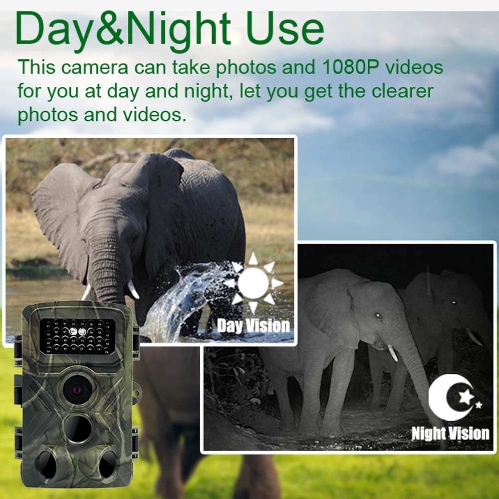 PR3000 32MP 1080P Night Photo Video Taking Trail Camera Multi-function Outdoor Huntings Animal Monitoring Camera IP54 Waterproof