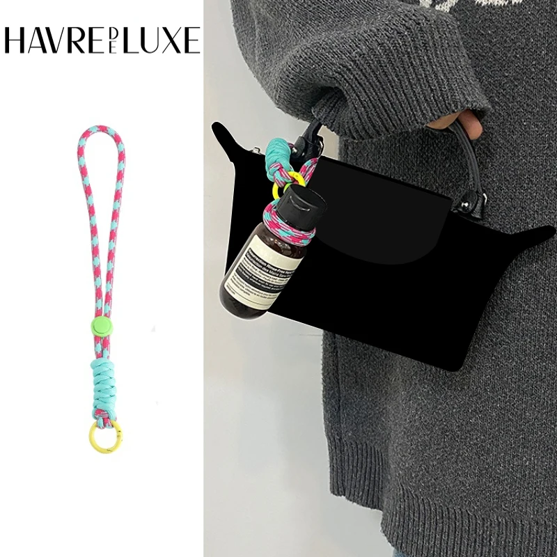 

Bag Lanyard For Longchamp Mini Hand Elimination Woven Color Rope Pendant Hand Rope Key Chain Accessories