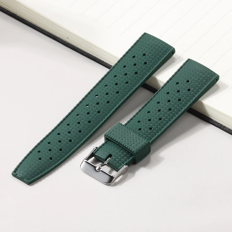 Tropical Style FKM Silicone Watch Strap - Classic Replacement Bracelet Belt