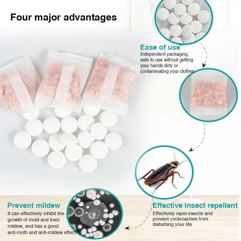 Camphor Balls Camphor Ball Wardrobe Odorless Non-toxic Insect Proof Moisture-proof Moldy Resistant