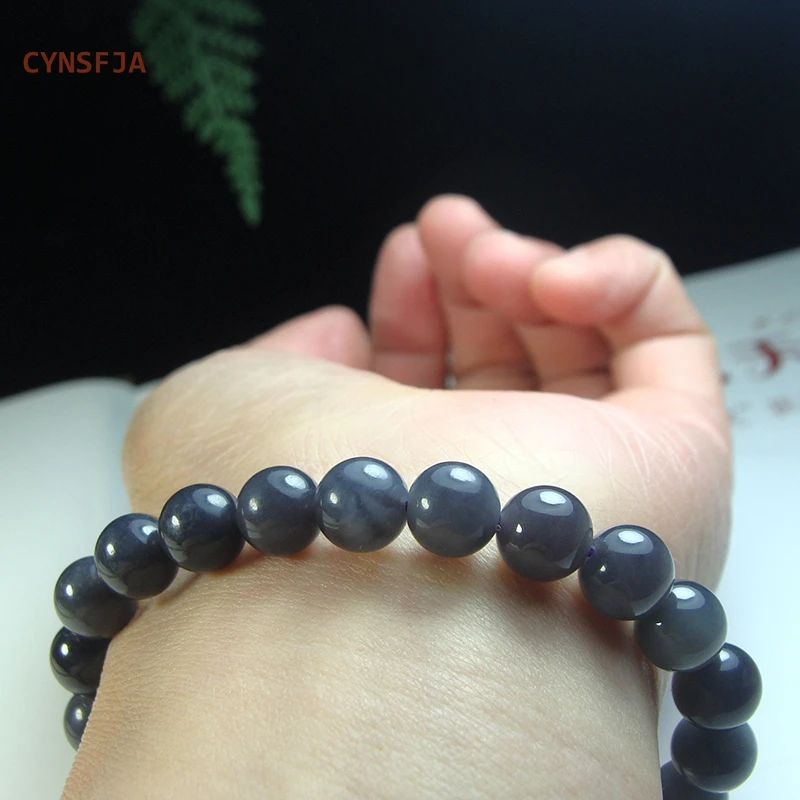 

CYNSFJA New Real Rare Certified Natural Hetian Jade Nephrite Lucky Amulets Gray Purple Jade Bracelets High Quality Best Gifts