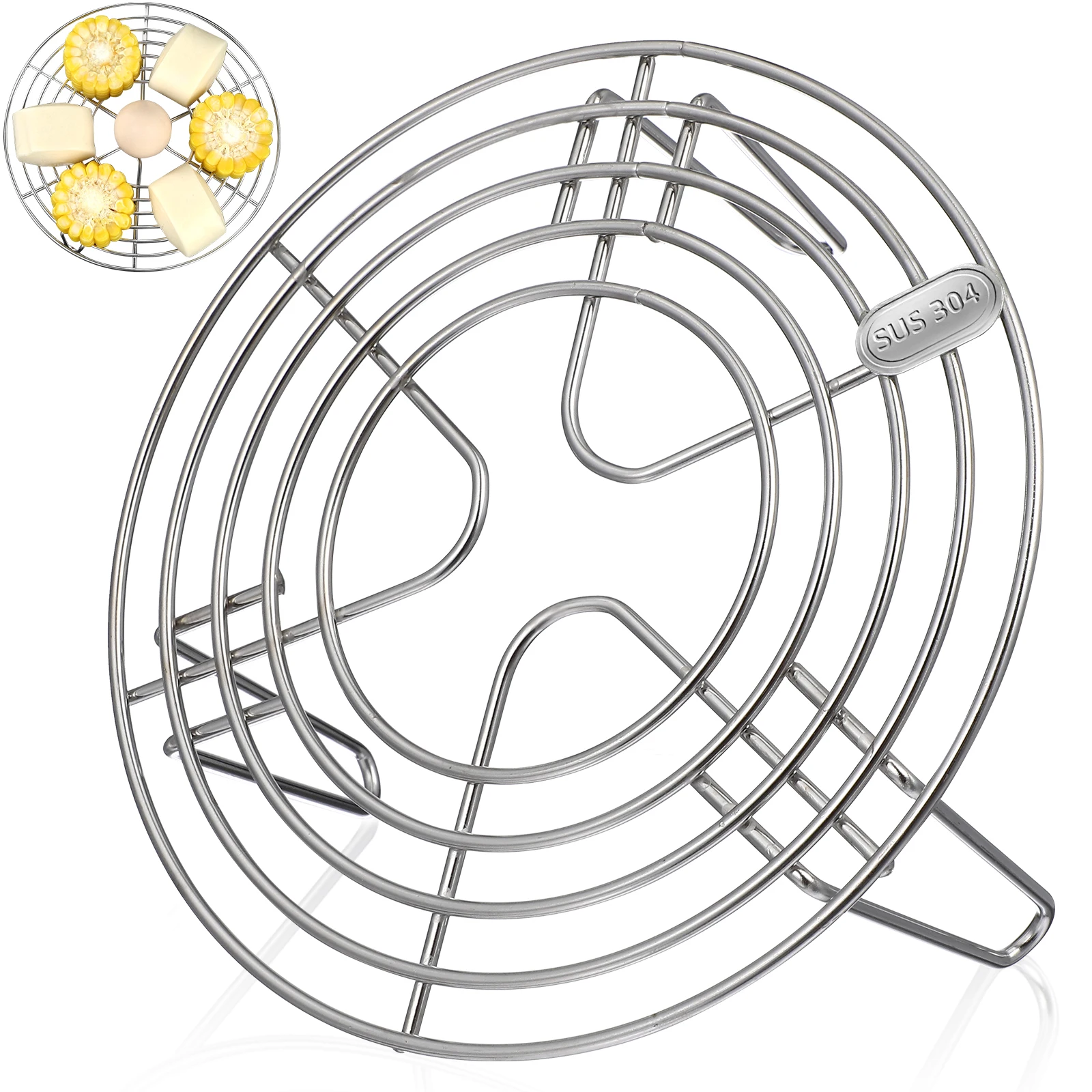 Steamer Rack Air Fryer Rack Stainless Steel Rack High Leg Steamer Stand Multi Purpose Cooling Baking Cooking Tools Air Fryer Accessories Kitchen Wire