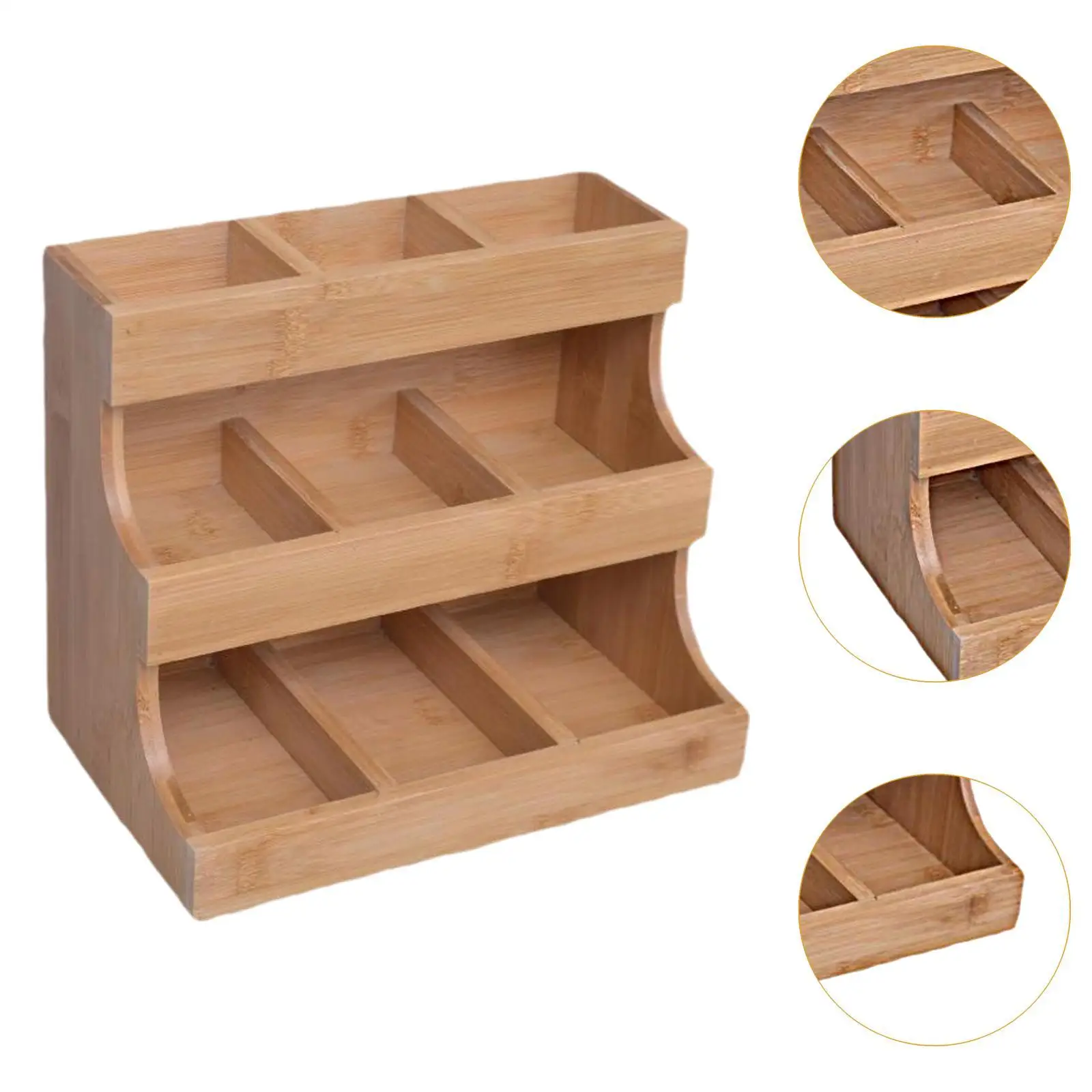 Tea Bag Organizer Vertical Display Stand Tea Rack Bag Station Wood Box Container for Kitchen Cabinet Dorm Pantry Office tea bag organizer