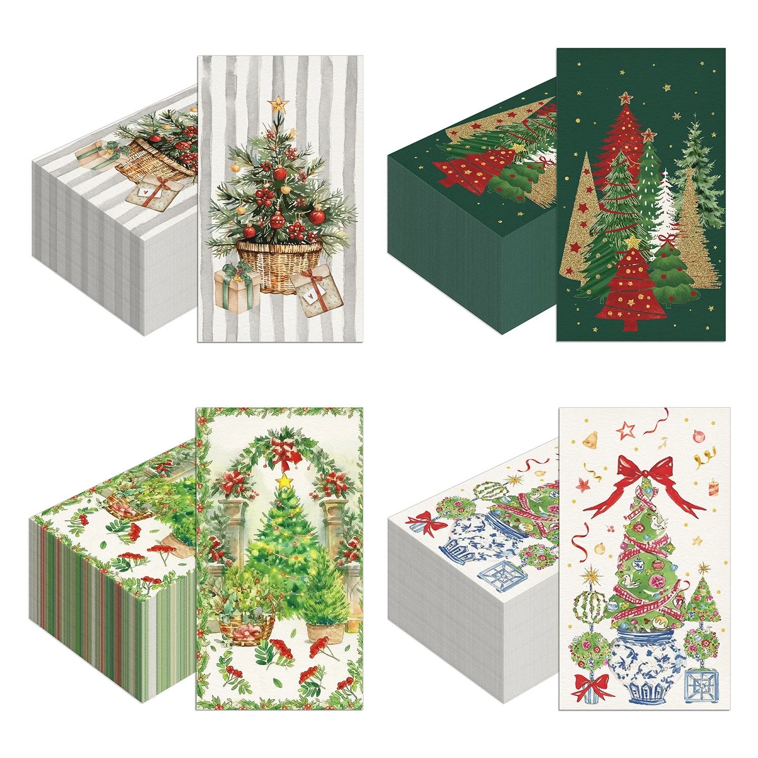 20/40/60 stücke Weihnachten Baum Servietten Einweg Abendessen Papier Taschentücher Weihnachten Dekoration Für Weihnachten Party Liefert – Detail 1