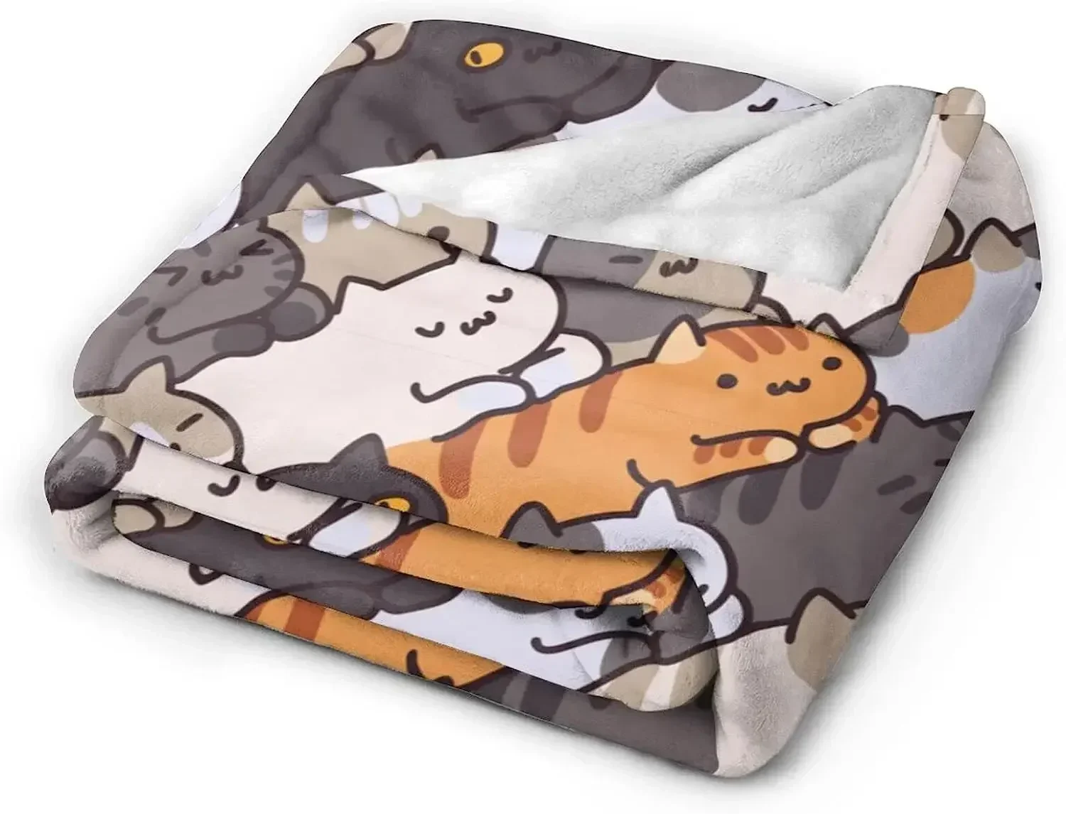 Cartoon Cat Throw Blanket Soft Fleece Blankets Plush Comfy Microfiber Throws Decor for Home Bed Couch Living Room Sofa 6