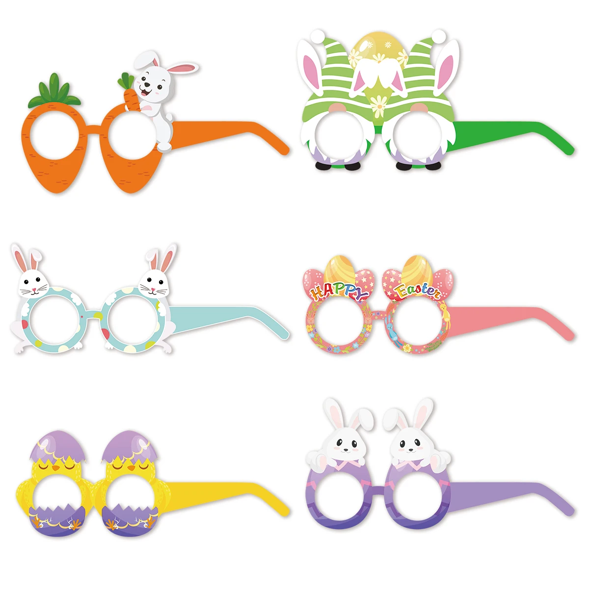 

Easter Decoration Cute Funny Paper Glasses Easter Bunny Eggs Glasses Frame Party Happy Easter Decoration Party Favors for Kids