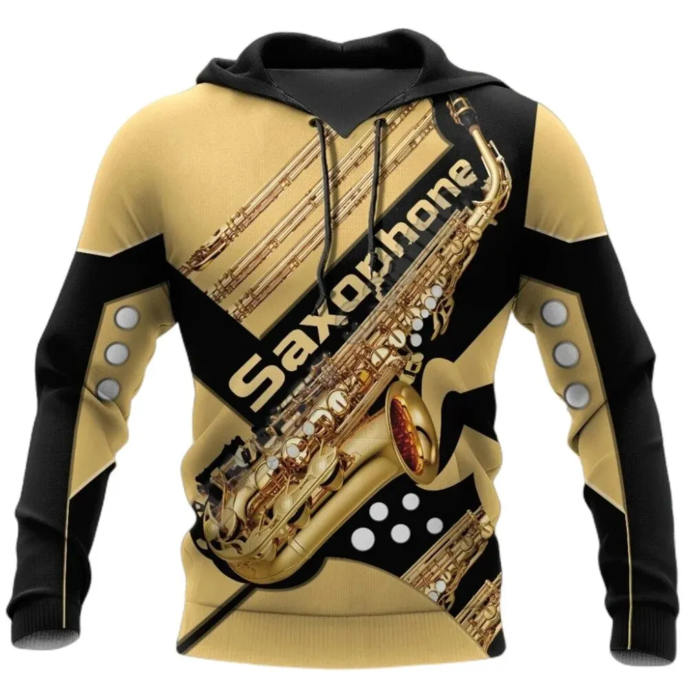 thumbnail image 1 of Nueva sudadera con capucha con estampado 3D de música y patrón de piano, nueva moda de primavera y otoño para hombre, jersey con patrón de nota musical, top de gran tamaño, 1 of 4